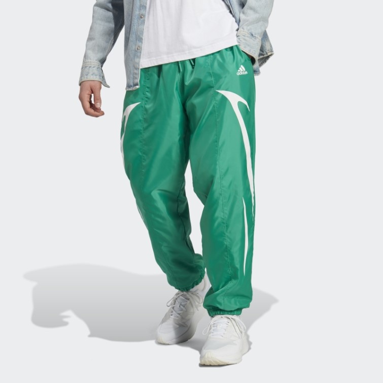 Adidas Pantalon Tissé Color Block Vert Court