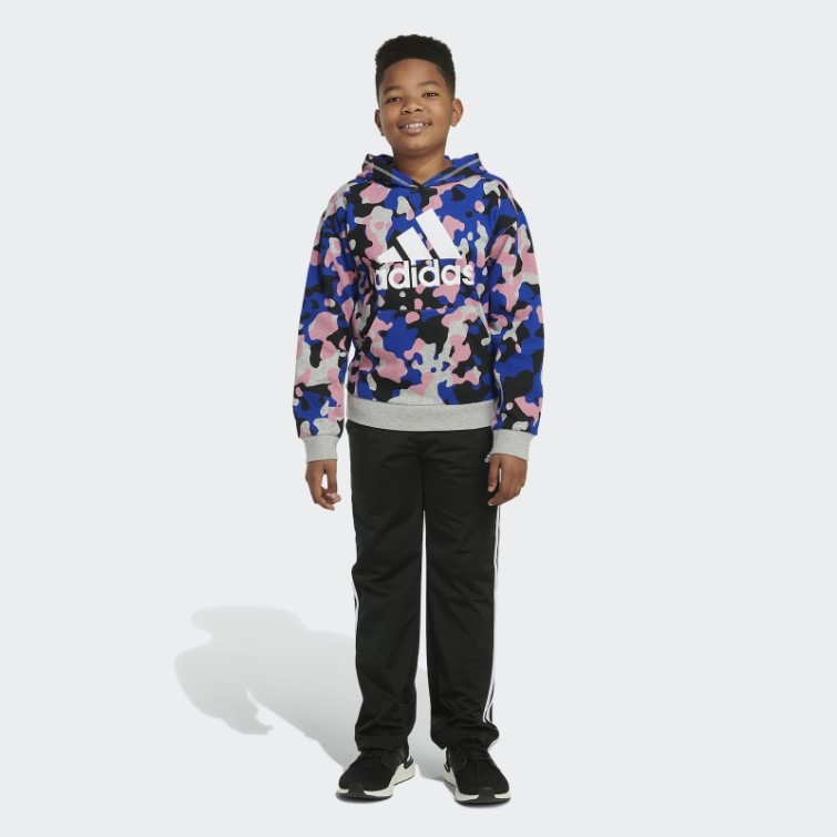 Sweat à Capuche Imprimé Camouflage Gris Moyen Adidas