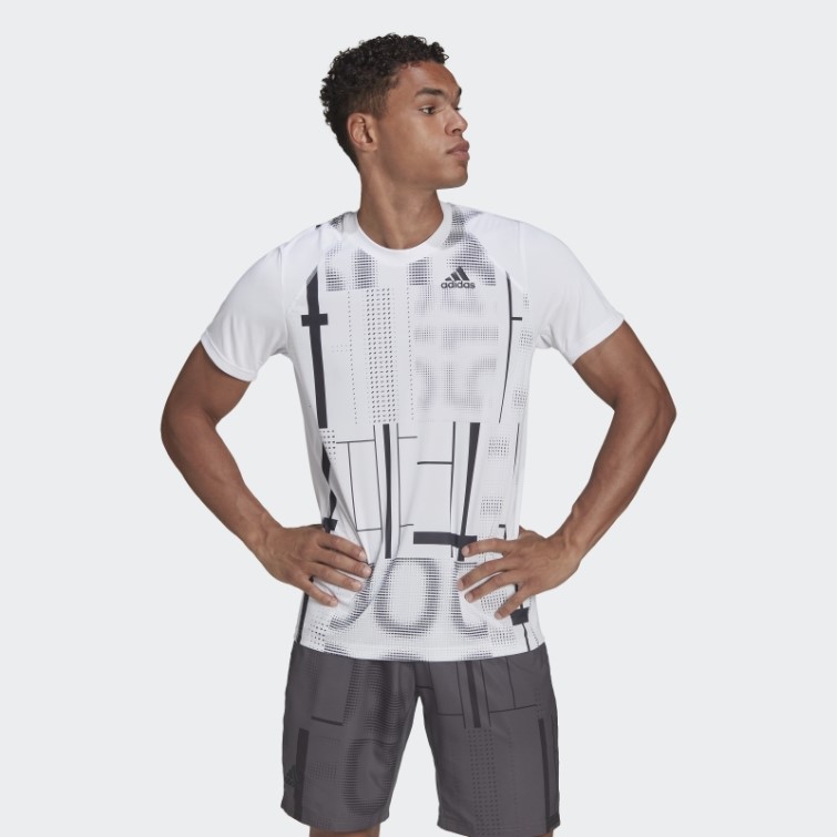 T-shirt Graphique Club Tennis Adidas Blanc