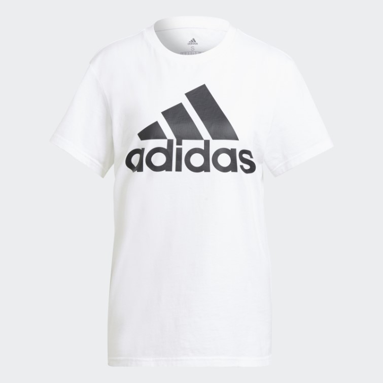 T-shirt Boyfriend Logo Adidas Essentials Blanc