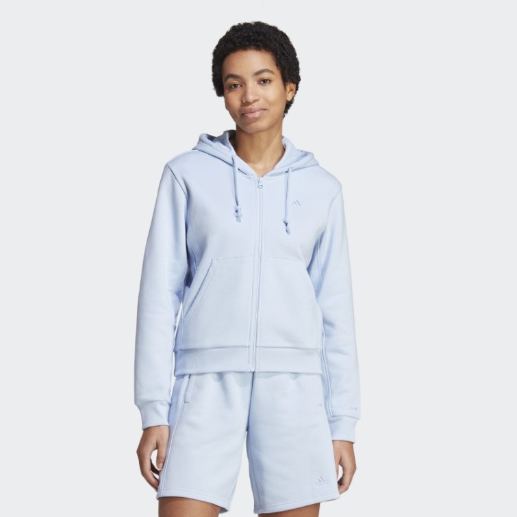 Adidas All Szn Fleece Full-zip Hoodie Bleu Aube