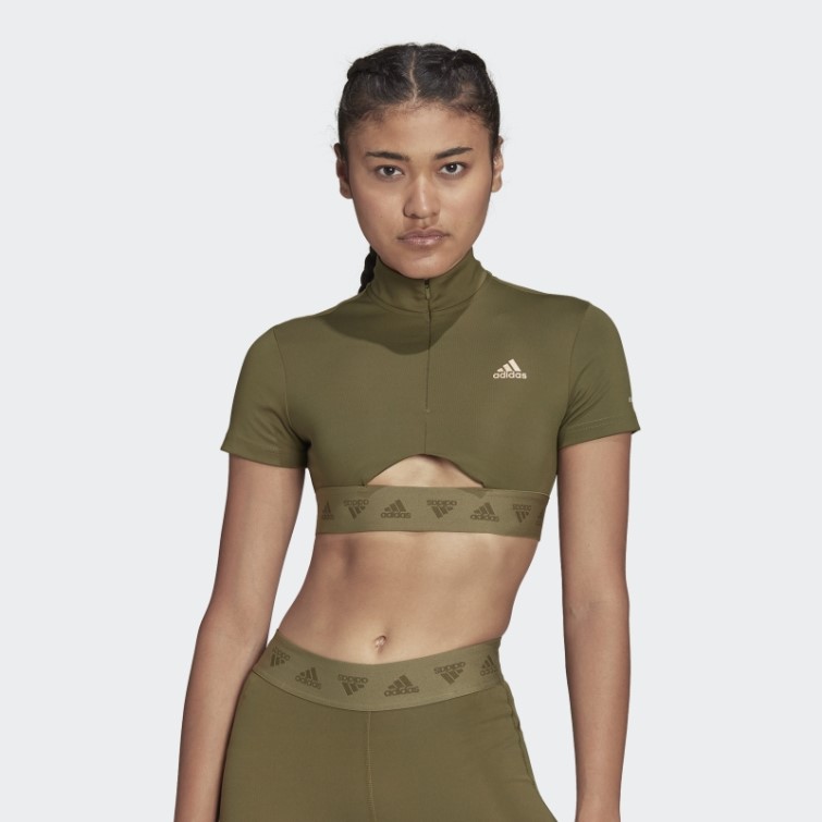 Adidas T-shirt Court Zippé Hyperglam Olive