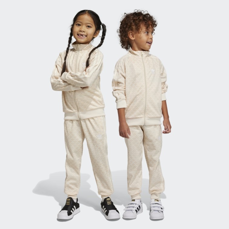 Survêtement Imprimé Monogramme Adidas Ecru Tint