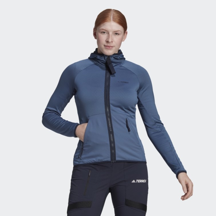 Veste De Randonnée Légère à Capuche Terrex Tech Fleece Acier Adidas