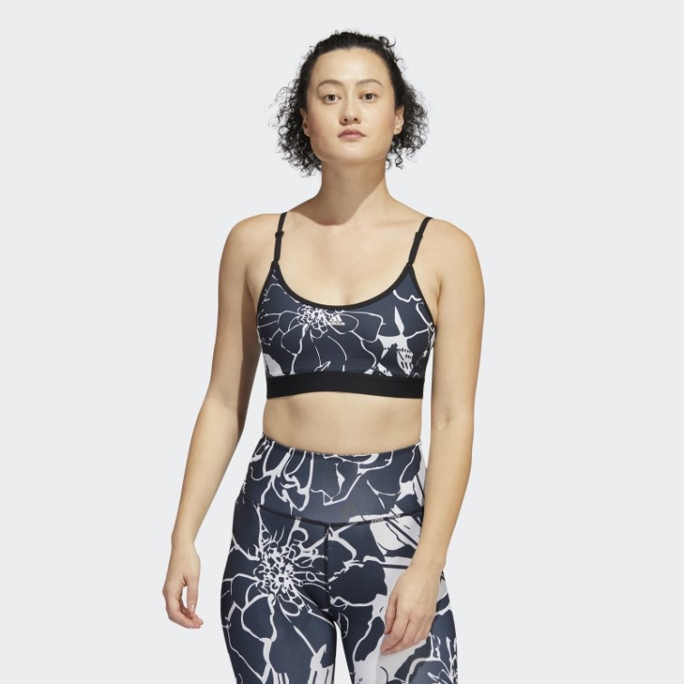 Soutien-gorge Imprimé Fleuri à Maintien Léger Gris Dash Adidas