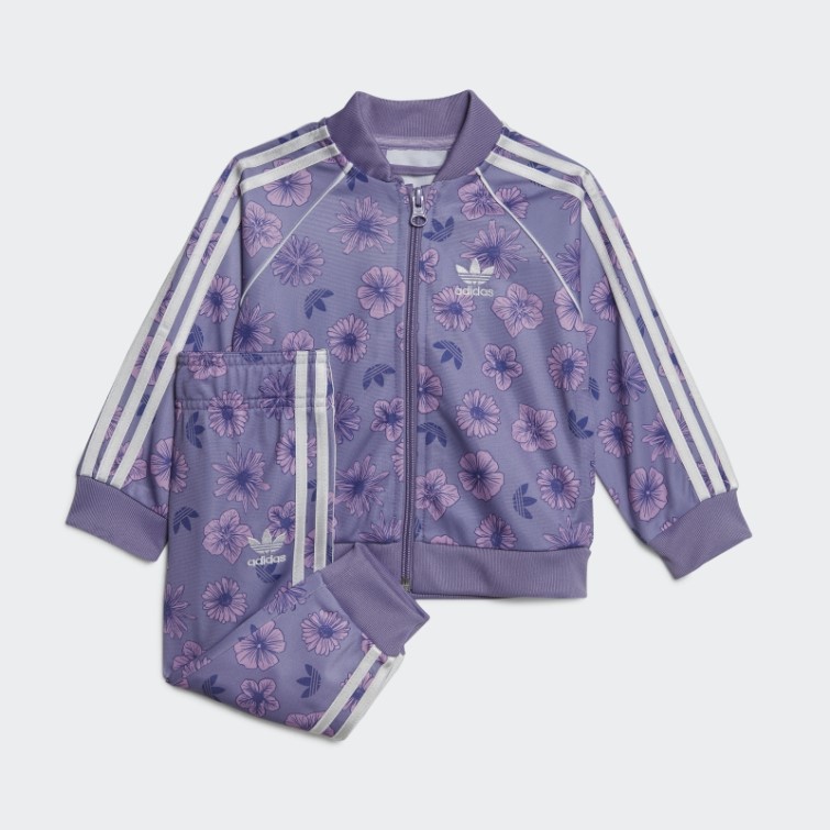 Ensemble De Survêtement à Fleurs Lilas Adidas
