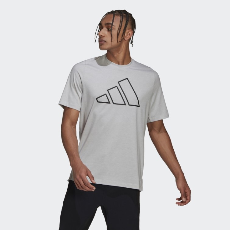 T-shirt D'entraînement à 3 Barres Train Icons Adidas Gris