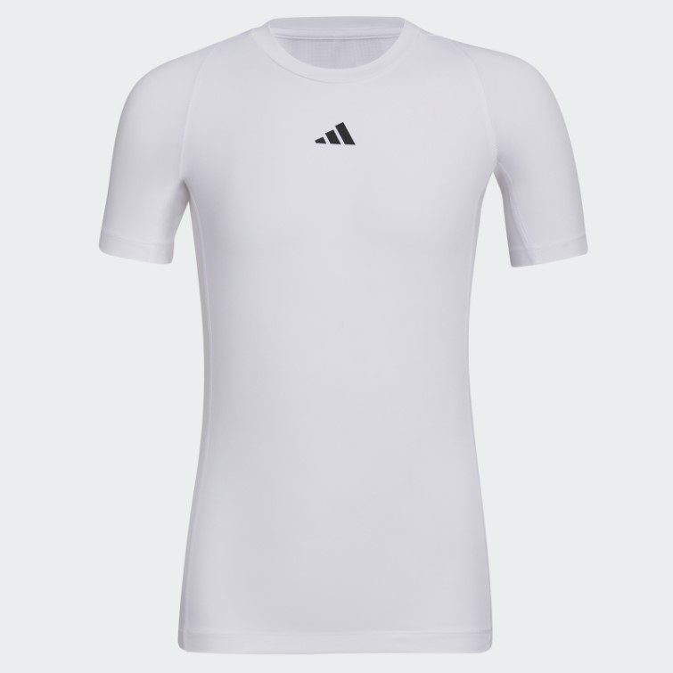 Top Techfit Manches Courtes Blanc Adidas