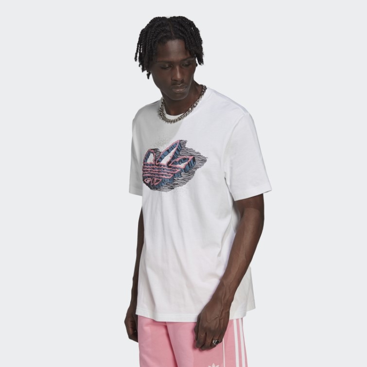 Adidas Rekive Speed Tee Shirt Graphique Trèfle Blanc
