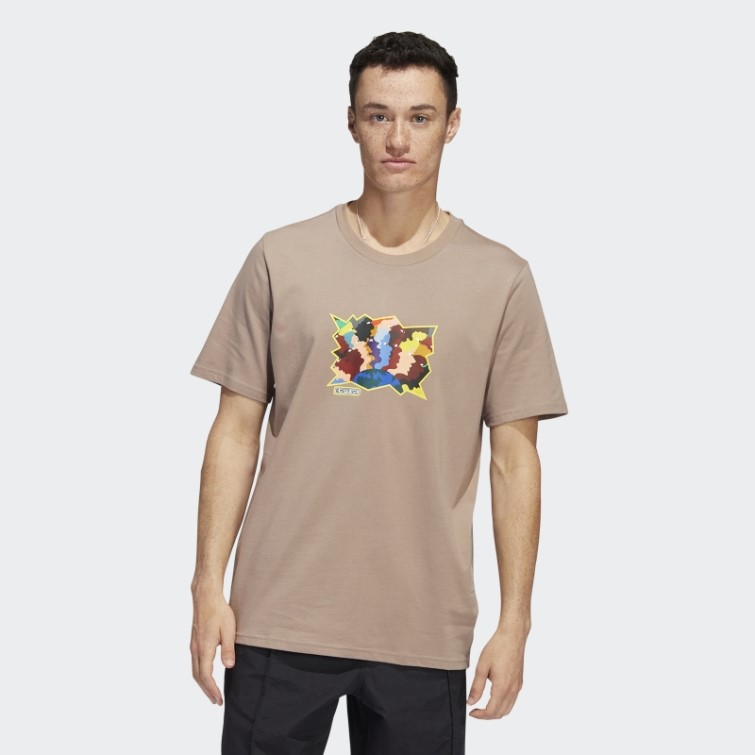 Mettz World Peeps T-shirt à Manches Courtes Marron Crayeux Adidas