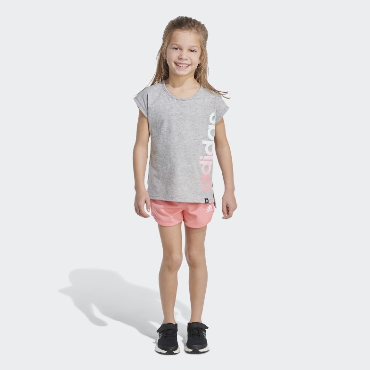 Ensemble T-shirt Et Short Graphique Gris Moyen Adidas