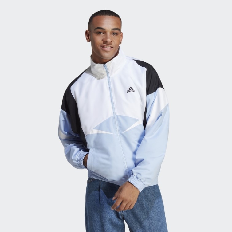 Adidas Bleu Aube Colorblock Veste De Survêtement