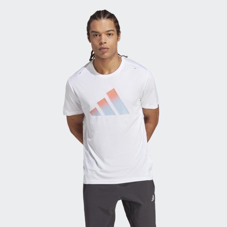 T-shirt à Logo Run Icons 3 Bar Adidas Blanc