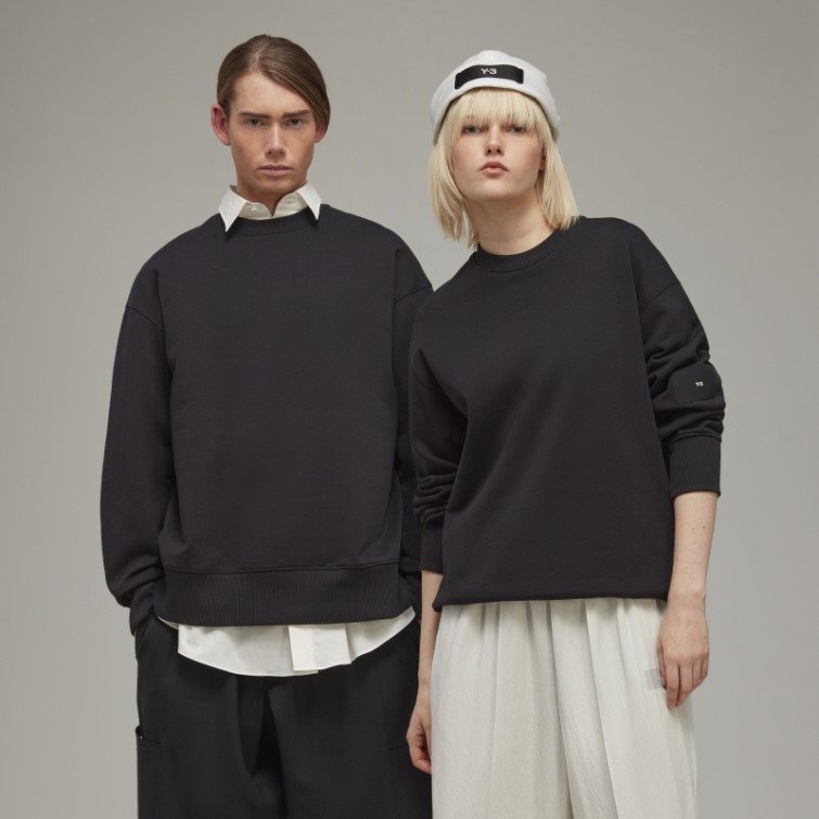 Adidas Y-3 Pull Ras Du Cou En Coton Bio éponge élégant