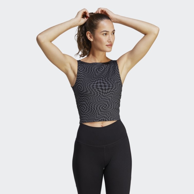 Débardeur De Yoga Imprimé Clash Noir Adidas