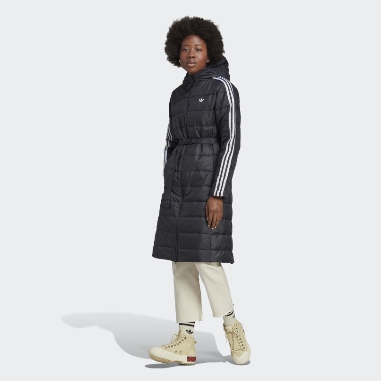 Veste Longue Slim à Capuche Premium Noir Adidas