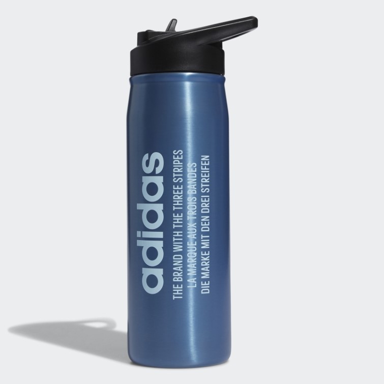Bidon Métal Paille Acier Bleu Adidas 600 Ml
