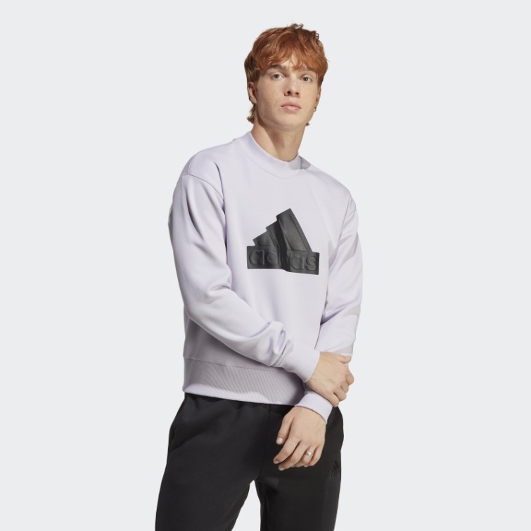 Adidas Future Icons Badge Of Sport Crew Sweatshirt Argent Aube
