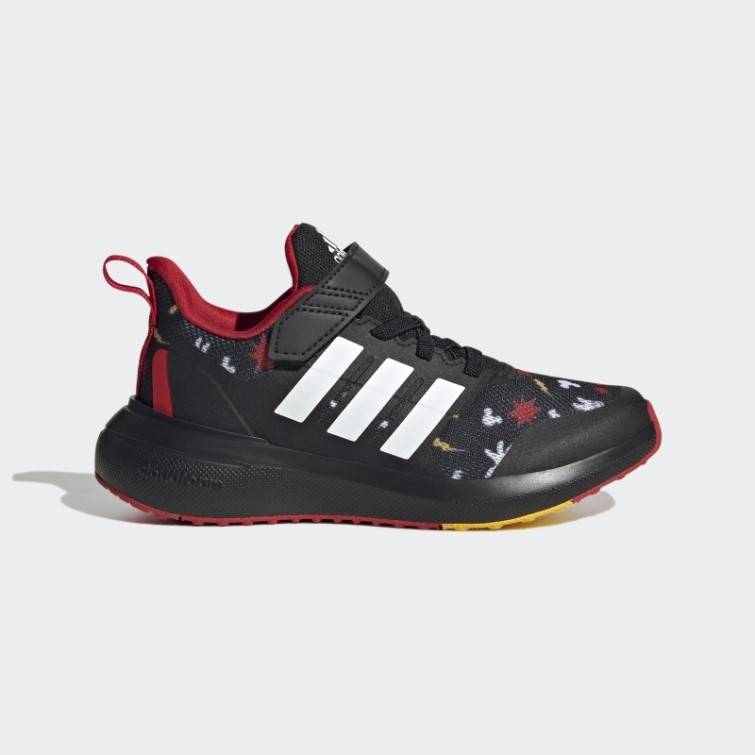 Adidas X Disney Fortarun 2.0 Mickey Cloudfoam Elastic Lace Top Strap Shoes Noir