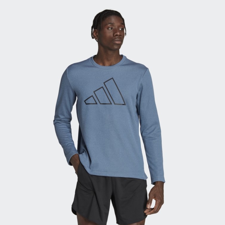Sweat Adidas Train Icons 3 Bar Logo Training Crew Acier