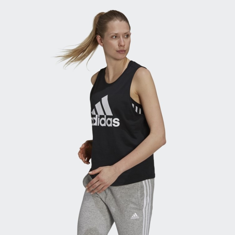 Adidas Essentials Débardeur Gros Logo Blanc