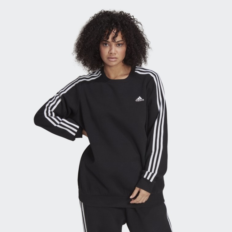 Sweat En Molleton Essentials à 3 Bandes Noir (grande Taille) Adidas