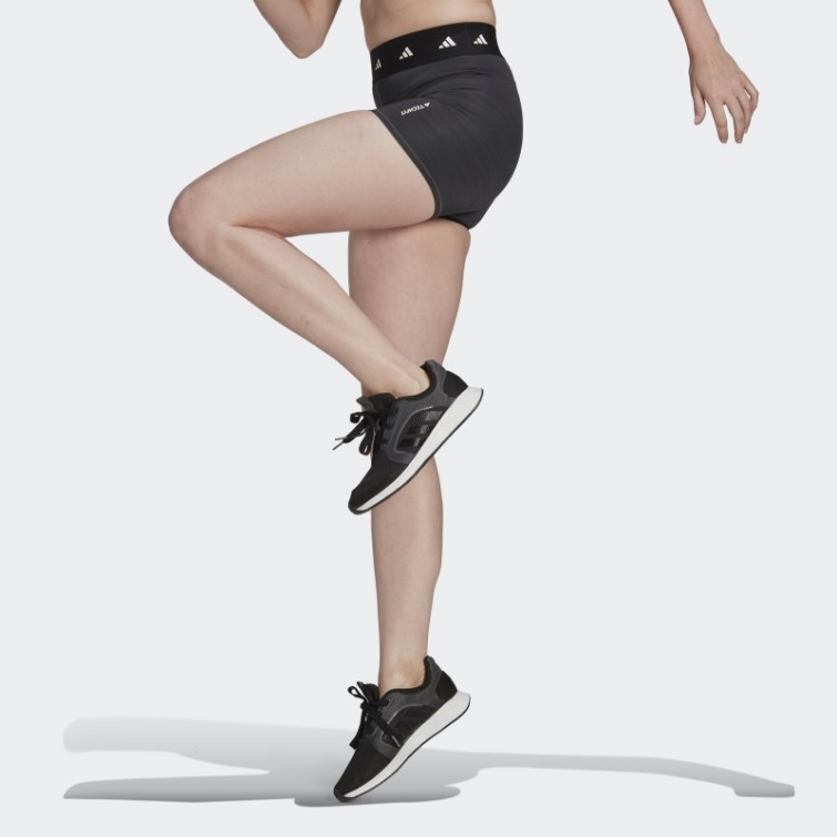 Adidas Leggings Courts Gris Foncé Chiné Techfit Period Proof 3 Pouces