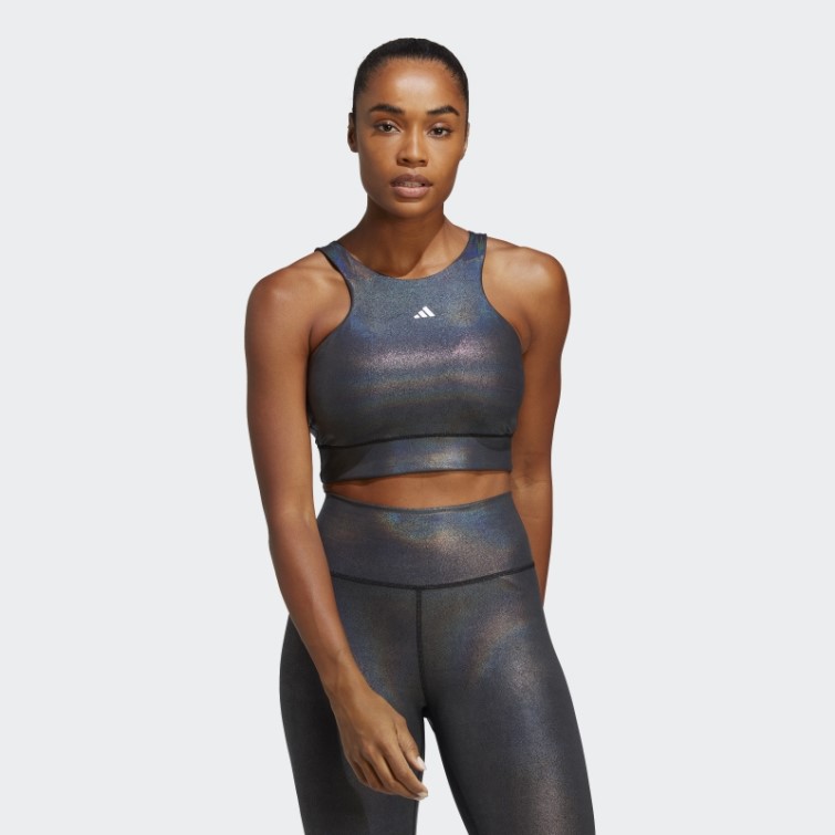 Soutien-gorge Long à Maintien Moyen Adidas Powerimpact Training Carbone