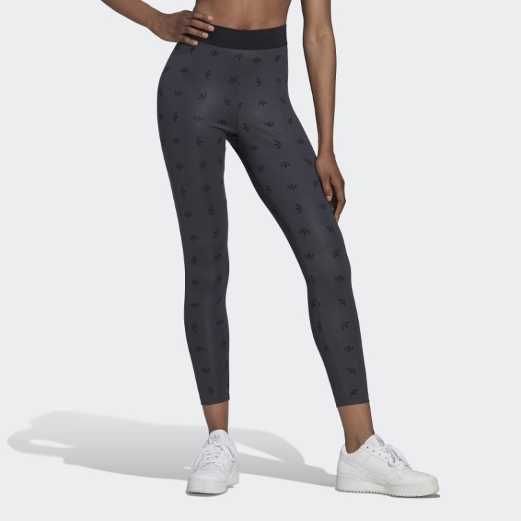 Adidas Legging Taille Haute 7/8 Gris Nuit Imprimé Allover