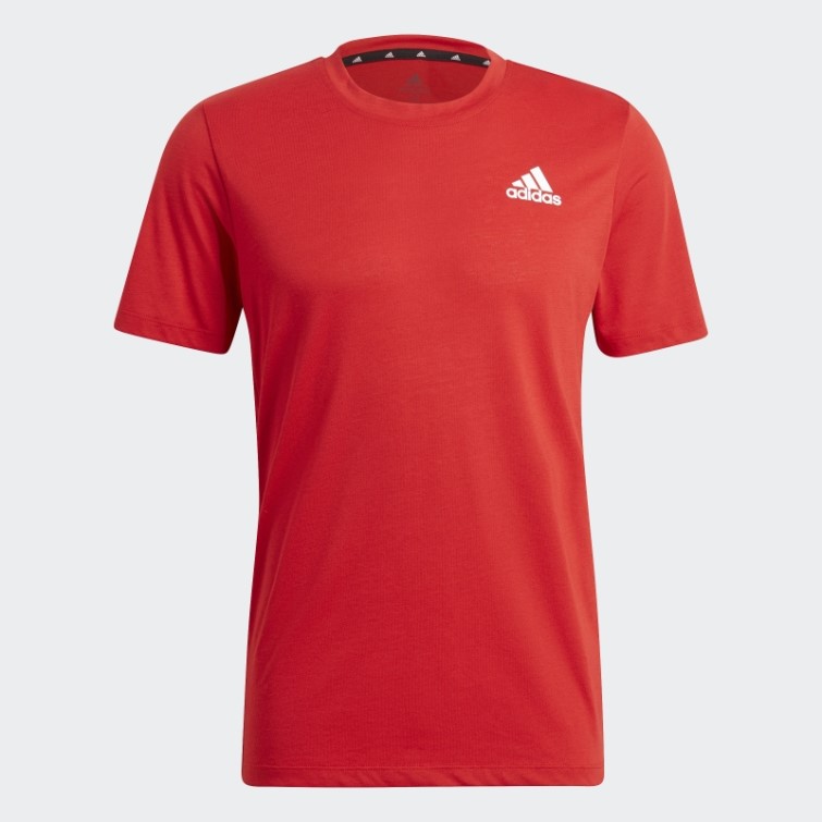 Adidas Aeroready Conçu Pour Déplacer Le Tee-shirt De Sport écarlate