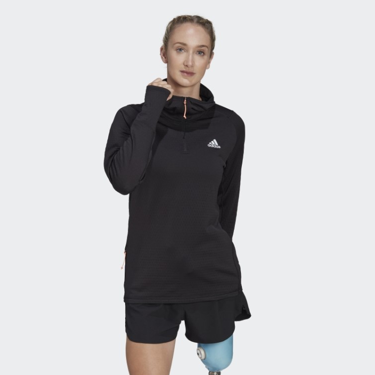 Sweat à Capuche Adidas X-city Fleece Running Manches Longues Noir