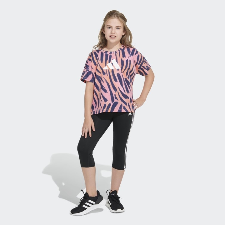 T-shirt Imprimé Logo Rouge Acide Adidas
