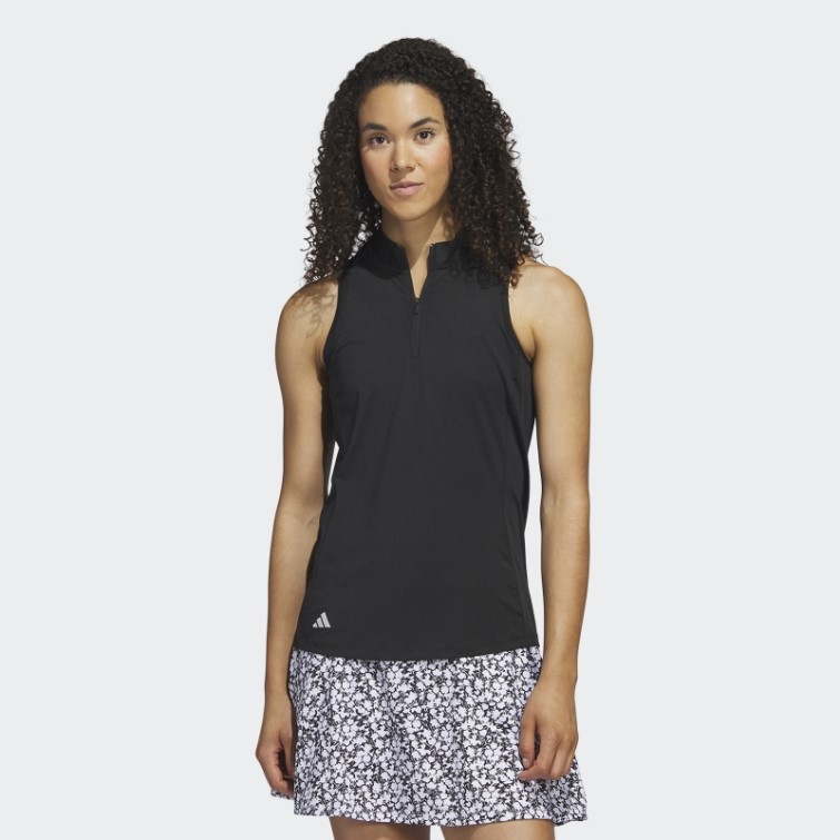 Polo Noir Sans Manches Dos Nageur Adidas