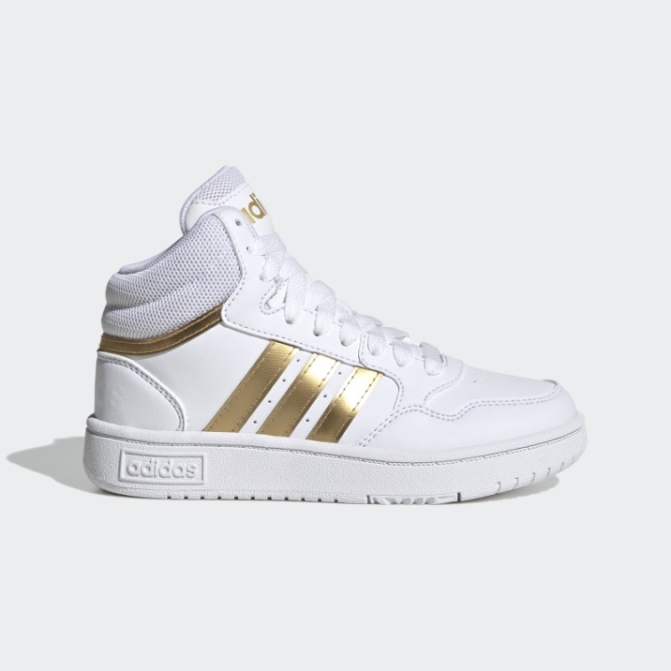 Adidas Hoops Mid Lifestyle Basket Lacets Chaussures Blanc