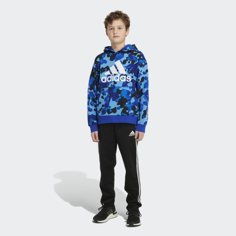 Sweat à Capuche Imprimé Camouflage Bleu Royal Adidas