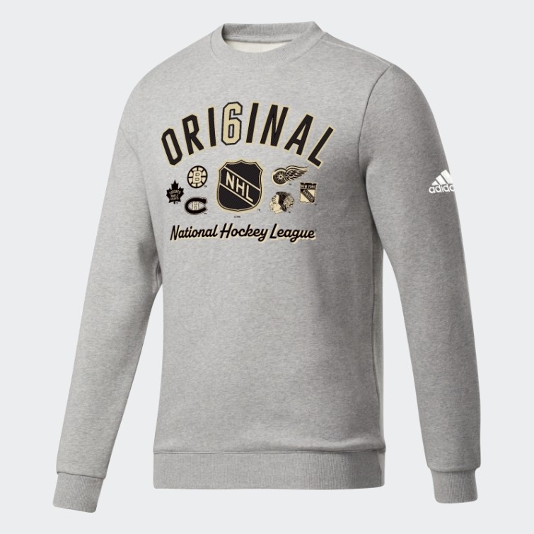 Nhl Fleece Crew Adidas Gris Moyen