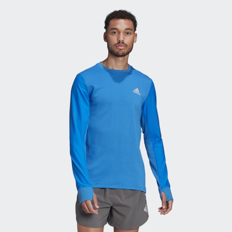 Sweat Ras Du Cou Réfléchissant Rapide Adidas Blue Rush