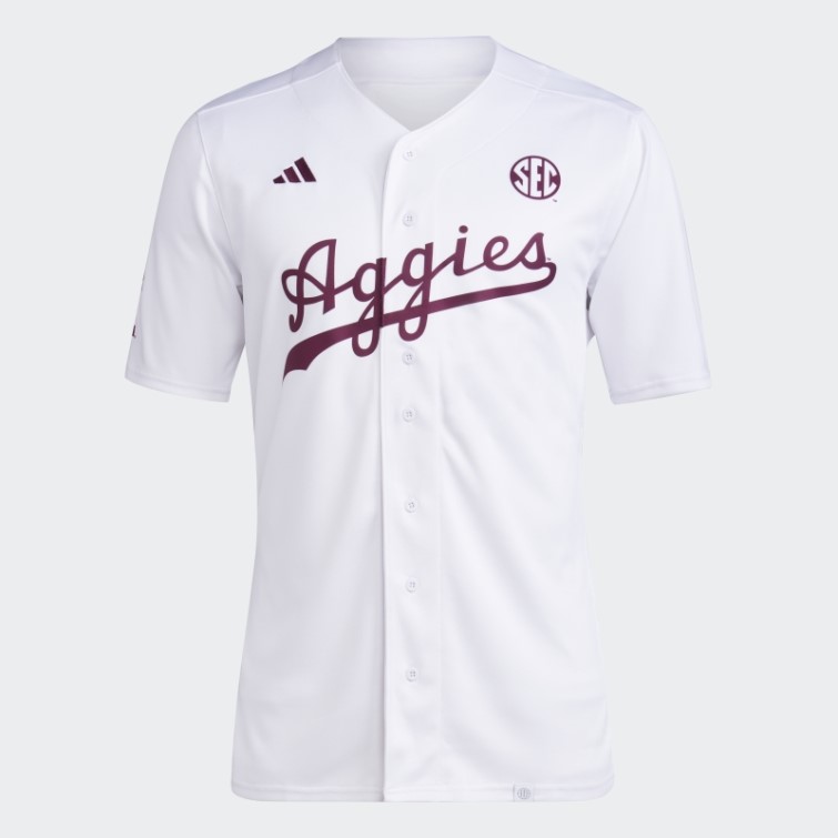 Maillot De Baseball Aggies Blanc Adidas