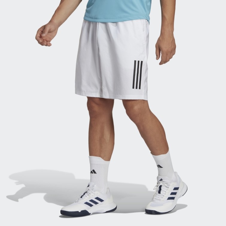 Short De Tennis Club 3 Bandes Adidas Blanc