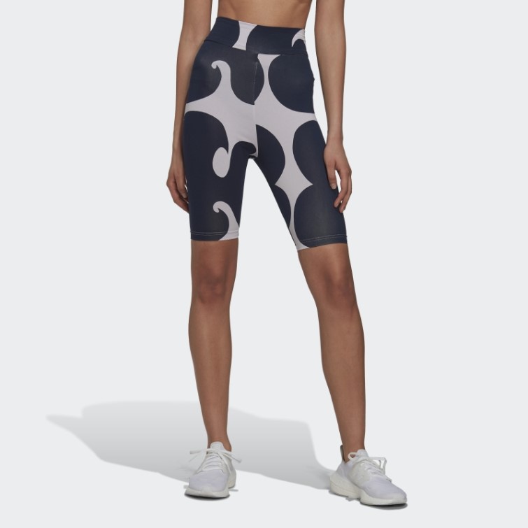 Adidas Purple Tint Marimekko Rib Short Leggings Longueur Genou