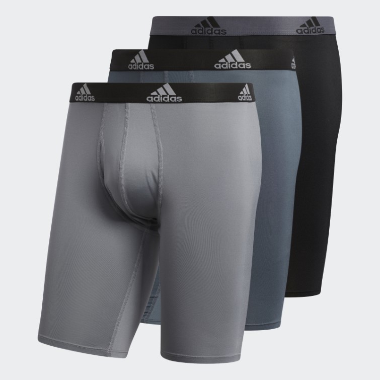 Performance Boxer Long 3 Paires Adidas Gris