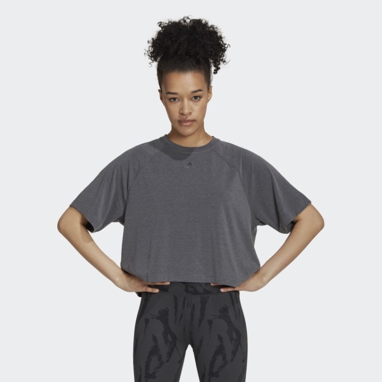 Aeroready Wrap-back Tee Adidas Gris Foncé Chiné