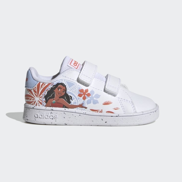 Adidas X Disney Avantage Moana Chaussures à Crochets Et Boucles Mode Blanc