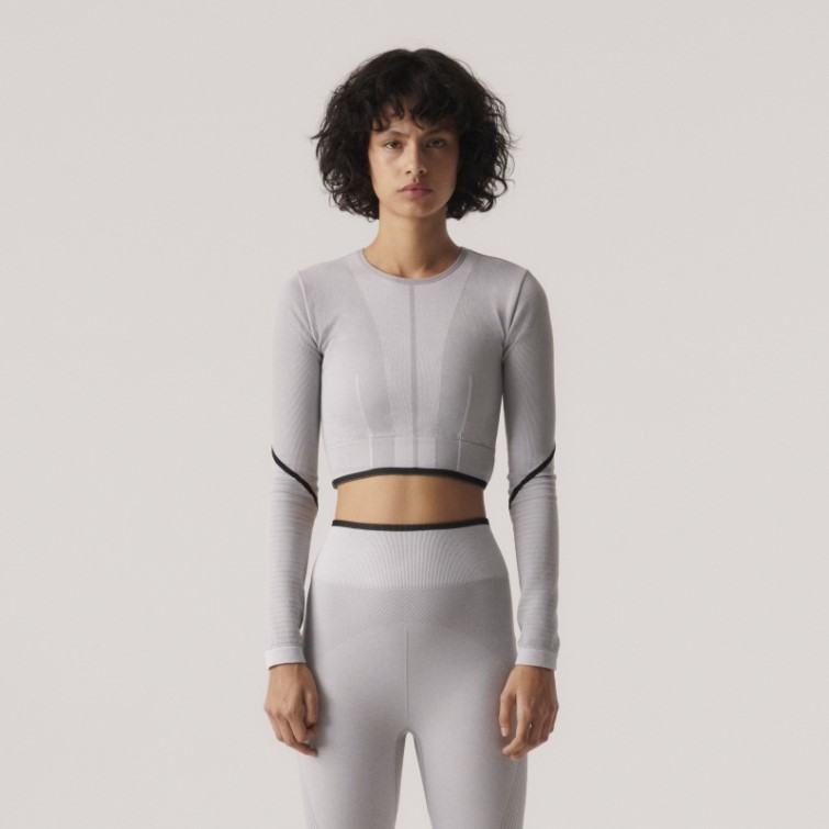 Adidas By Stella Mccartney Truestrength Haut à Manches Longues Mgh Solide Gris Chaud