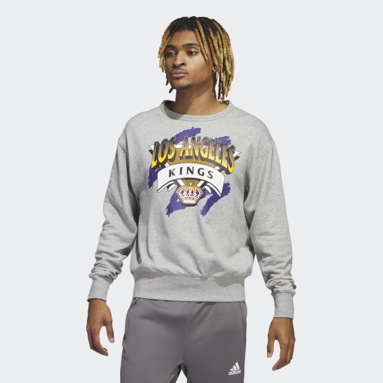 Sweat Adidas Gris Moyen Vintage Crew Kings