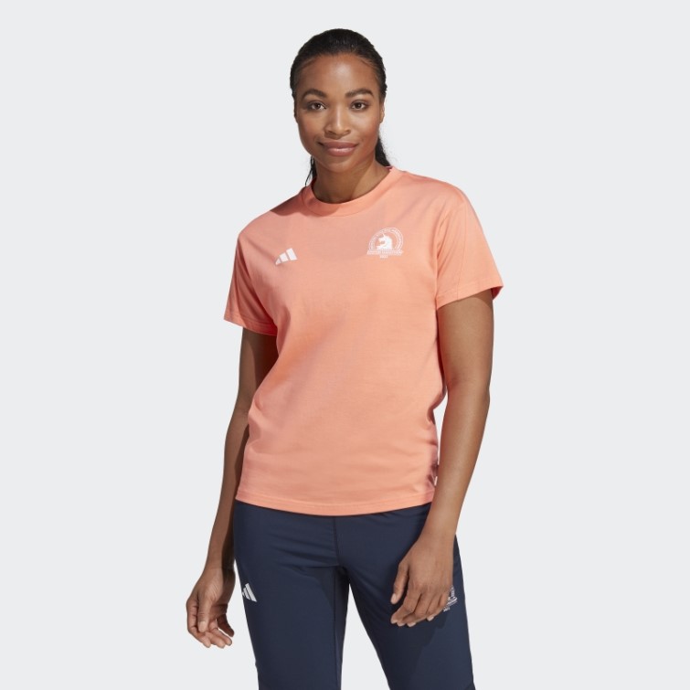 Adidas Boston Marathon 2023 Made With Nature T-shirt De Course Corail
