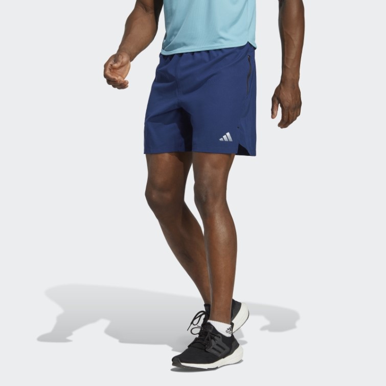 Adidas Short D'entraînement Moleté Bleu Foncé