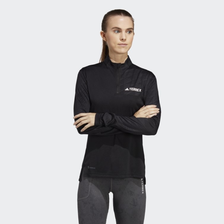 Adidas Terrex Multi Demi-zip Manches Longues T-shirt Noir