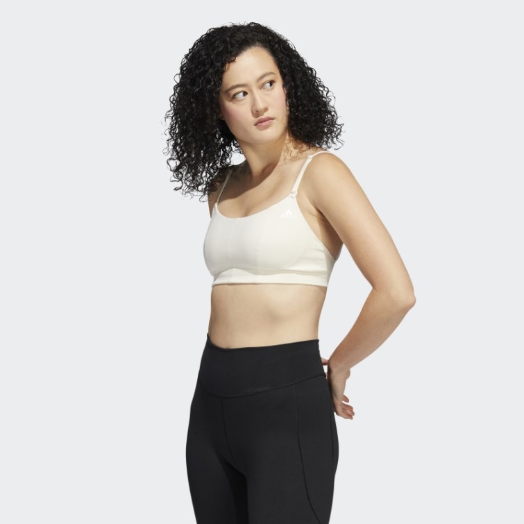 Soutien-gorge à Maintien Léger Yoga Studio Adidas Blanc
