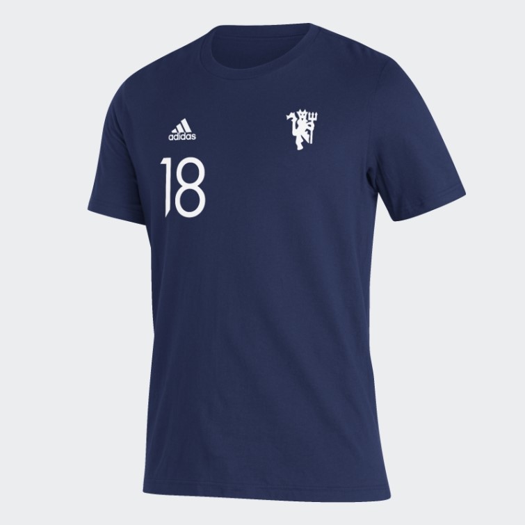 T-shirt Manchester United Player Adidas Bleu Marine